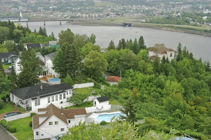 Framed Print : North America, Canada, Quebec, Saguenay, Chicoutimi. View over the Saguenay River
