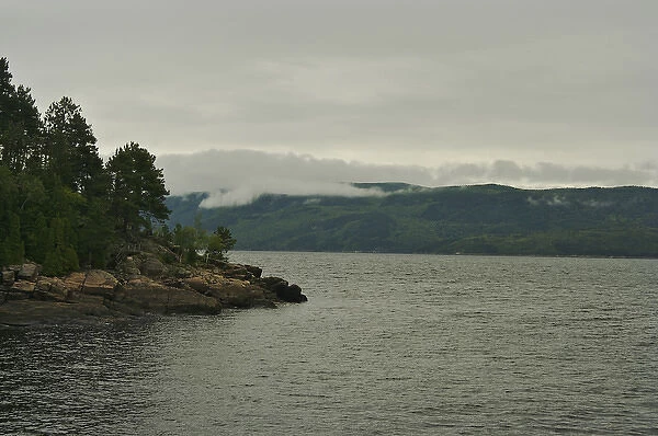 North America, Canada, Quebec, Saguenay, Sainte-Rose-du-Nord. View from the water