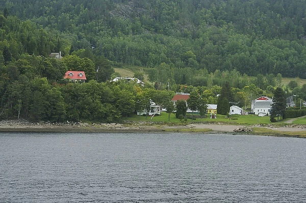 North America, Canada, Quebec, Saguenay. Houses of Sainte-Rose-du-Norde seen