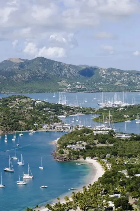 Framed Print : North America, Caribbean, Antigua. English Harbor taken from Shirley Heights Framed Print : North America, Caribbean, Antigua. English Harbor taken from Shirley Heights