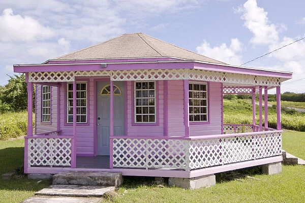 North America, Caribbean, Antigua. Colorful Caribbean Island homes