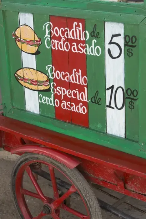 Framed Print : North America, Caribbean, Cuba, Vinales, sandwich cart Framed Print : North America, Caribbean, Cuba, Vinales, sandwich cart