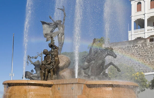North America; Caribbean; Puerto Rico; San Juan. Raices fountain by sculptor Luis