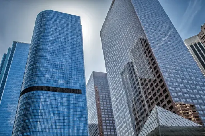 Framed Print : North America, Los Angeles, California. Skyscrapers and building reflections Framed Print : North America, Los Angeles, California. Skyscrapers and building reflections