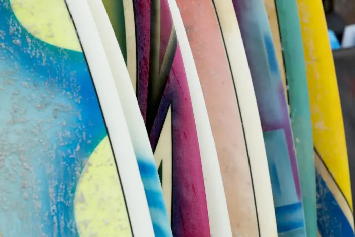 Framed Print : North America, Mexico, Baja Calfornia Sur, Todos Santos, Cerritos Beach. Surfboards