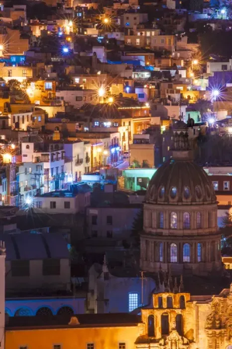 Framed Print : North America, Mexico, The colorful homes and buidings of Guanajuato at night Framed Print : North America, Mexico, The colorful homes and buidings of Guanajuato at night