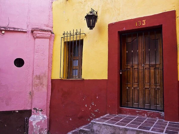 North America; Mexico; Ganajuanto; Colorful Back Alley of Guanajuato Mexico