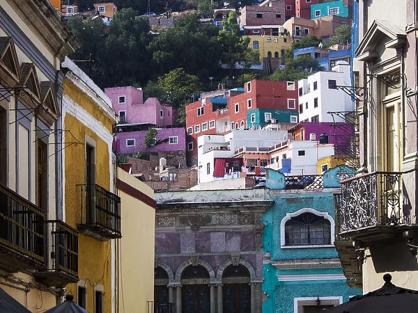 North America; Mexico; Ganajuanto; Colorful Back Alley of Guanajuato Mexico