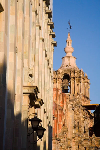 North America, Mexico, Guanajuato. Bell tower of the Church of la Compania de Jesus