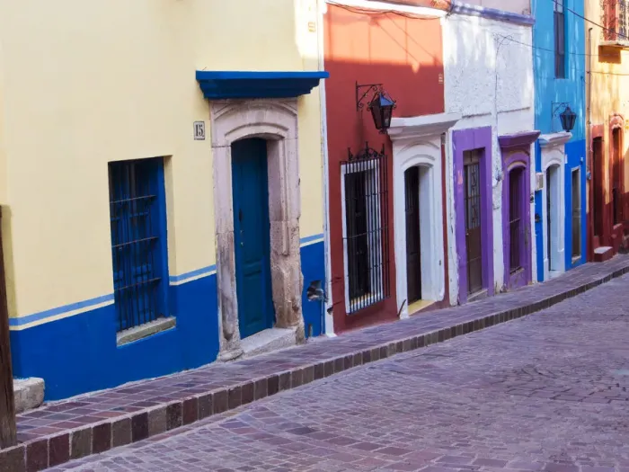Framed Print : North America; Mexico; Guanajuato; Colorful Back Alley of Guanajuato Mexico