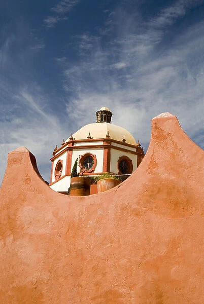 North America, Mexico, Guanajuato state, San Miguel de Allende. The dome of a church