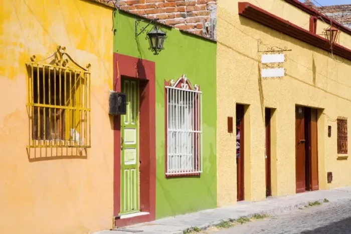 Framed Print : North America, Mexico, Guanajuato state, San Miguel de Allende. Colorful houses