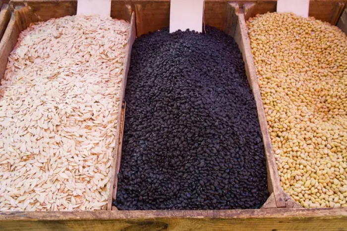 Framed Print : North America, Mexico, Guanajuato state, San Miguel de Allende. A display of seeds