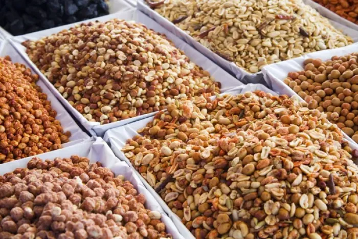 Framed Print : North America, Mexico, Guanajuato state, San Miguel de Allende. Nuts on display