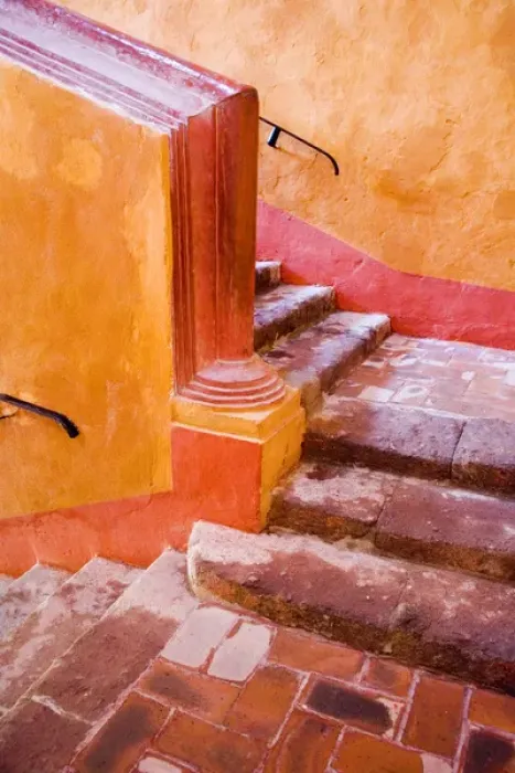 Framed Print : North America, Mexico, Guanajuato state, San Miguel de Allende. Stairs leading