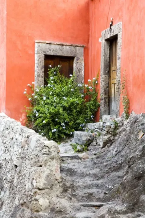Framed Print : North America, Mexico, Guanajuato state, San Miguel. The stone steps leading to Framed Print : North America, Mexico, Guanajuato state, San Miguel. The stone steps leading to