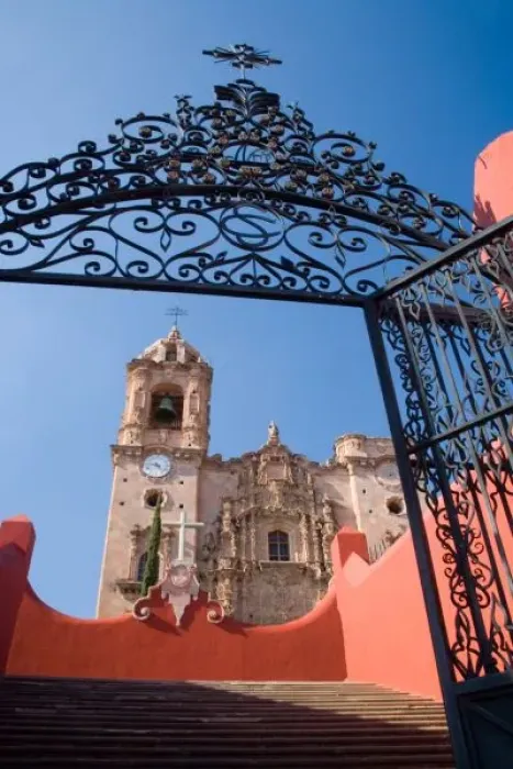 Framed Print : North America, Mexico, Guanajuato State. The gated entrance to the Church of San Framed Print : North America, Mexico, Guanajuato State. The gated entrance to the Church of San