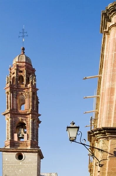 North America, Mexico, Guanajuato state, San Miguel de Allende. Bell tower of church