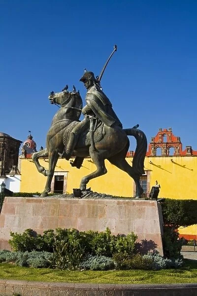North America, Mexico, Guanajuato state, San Miguel de Allende. A statue of Ignacio
