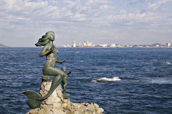 North America, Mexico, Mazatlan. Mermaid monument at the Glorieta Sanchez Taboada
