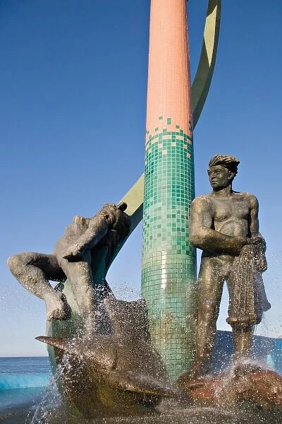 North America, Mexico, Mazatlan. The Fishermans Monument at the Playa Los Pinos