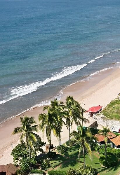 North America, Mexico, Mazatlan. A view of the beach (Playa Gaviotas) from the El