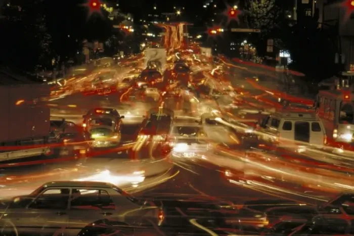 Framed Print : North America, Mexico, Mexico City. Traffic