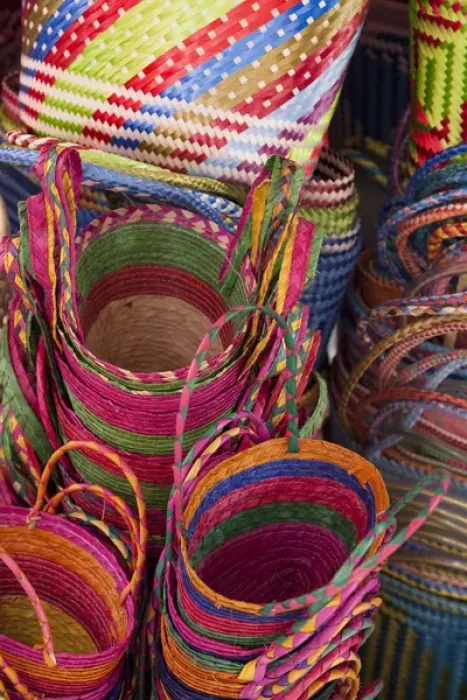 Framed Print : North America, Mexico, Oaxaca Province, Oaxaca, woven baskets on display at market Framed Print : North America, Mexico, Oaxaca Province, Oaxaca, woven baskets on display at market