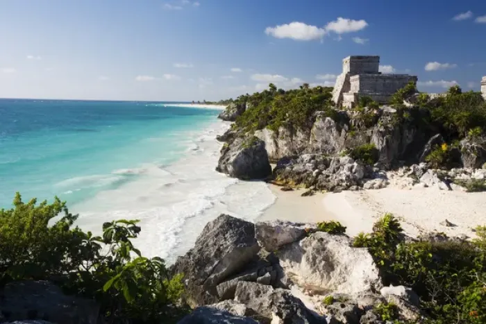 Framed Print : North America, Mexico, Quintana Roo, Tulum. Main temple at Tulum ruins against the Caribbean Sea Framed Print : North America, Mexico, Quintana Roo, Tulum. Main temple at Tulum ruins against the Caribbean Sea