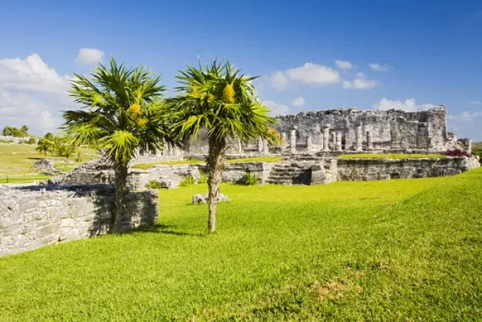Framed Print : North America, Mexico, Quintana Roo, Tulum. The Tulum ruins are located on 39-ft (12-m) cliffs