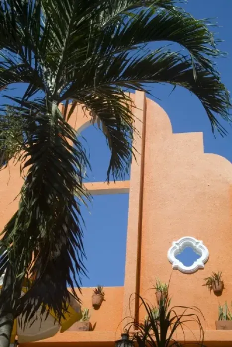 Framed Print : North America, Mexico, Quintana Roo, Playa de Carmen. The exterior of the Las Golondrinas Hotel Framed Print : North America, Mexico, Quintana Roo, Playa de Carmen. The exterior of the Las Golondrinas Hotel