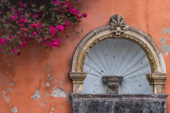 Framed Print : North America, Mexico, San Miguel de Allende, Street fountain built into a salmon Framed Print : North America, Mexico, San Miguel de Allende, Street fountain built into a salmon