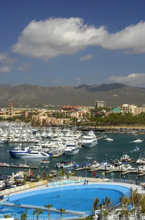 Framed Print : North America, Mexico, State of Baja California Sur, Cabo San Lucas. Overview of