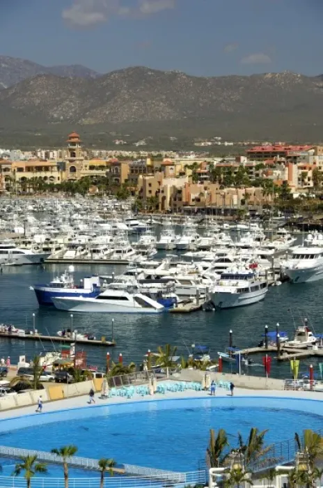 Framed Print : North America, Mexico, State of Baja California Sur, Cabo San Lucas. Overview of
