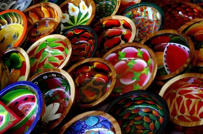 Framed Print : North America, Mexico, State of Guerrero, Acapulco. Colorful wooden bowls handpainted Framed Print : North America, Mexico, State of Guerrero, Acapulco. Colorful wooden bowls handpainted