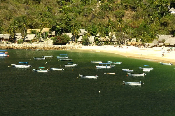 North America, Mexico, State of Jalisco, Puerto Vallarta. Overview of the green waters