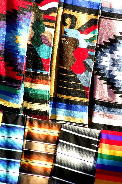 North America, Mexico, State of Sinaloa, Mazatlan. Typical Mexican souvenir blankets