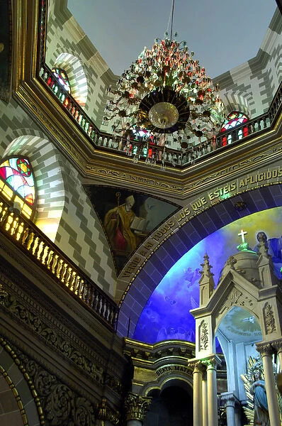 North America, Mexico, State of Sinaloa, Mazatlan. Ornate interior of the Basilica