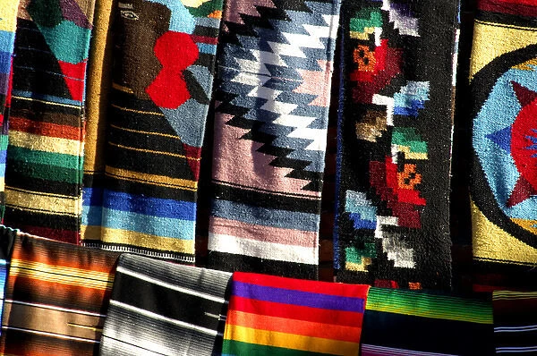 North America, Mexico, State of Sinaloa, Mazatlan. Typical Mexican souvenir blankets