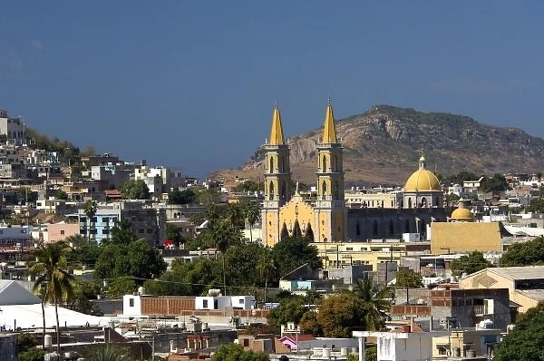 North America, Mexico, State of Sinaloa, Mazatlan. Overview of the historic area of Mazatlan