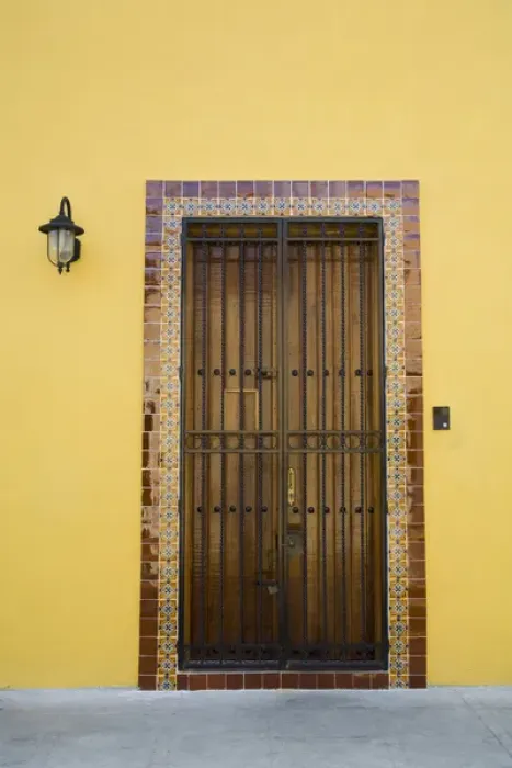 Framed Print : North America, Mexico, Yucatan, Merida. Colorful doors of Merida