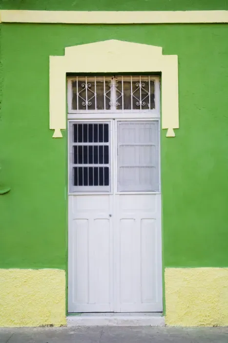 Framed Print : North America, Mexico, Yucatan, Merida. Colorful doors of Merida