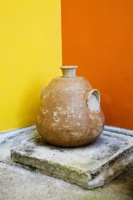 Framed Print : North America, Mexico, Yucatan, Merida. A pot decorating a corner of the inner courtyard Framed Print : North America, Mexico, Yucatan, Merida. A pot decorating a corner of the inner courtyard