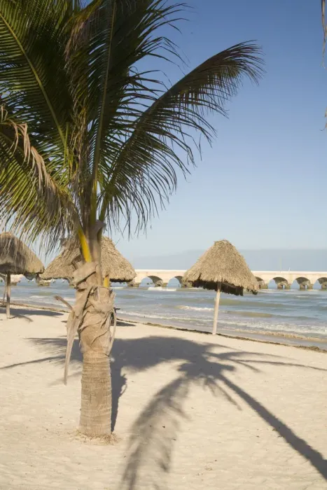 Framed Print : North America, Mexico, Yucatan, Progreso. The beach of Progreso with the 5 mile Framed Print : North America, Mexico, Yucatan, Progreso. The beach of Progreso with the 5 mile