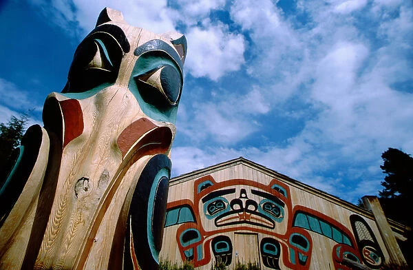 North America, United States, Alaska, Ketchikan, Saxman Totem Park. Tlingit totem