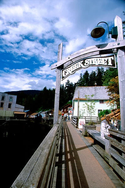 North America, United States, Alaska, Ketchikan, Creek Street. Famous former red-light district