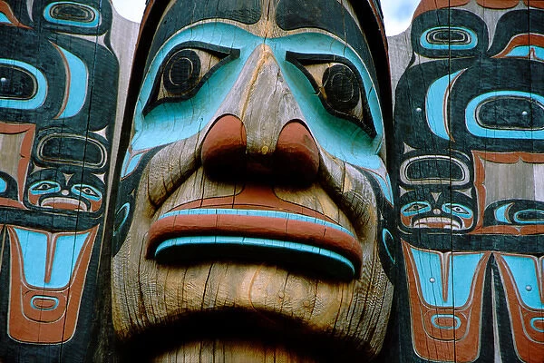 North America, United States, Alaska, Ketchikan. Chief Johnson Totem Pole located