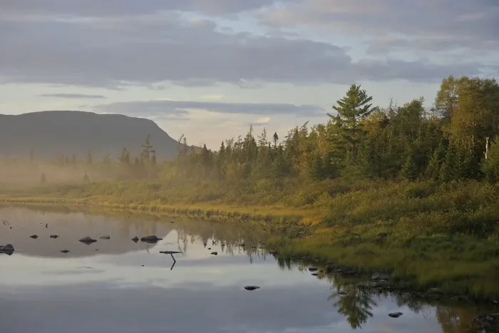 Framed Print : North America, United States, Maine, Kokadjo. A serene pond near Moosehead Lake