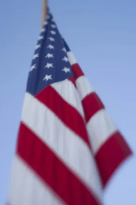 Framed Print : North America, United States, Washington, Bellevue, American flag in motion