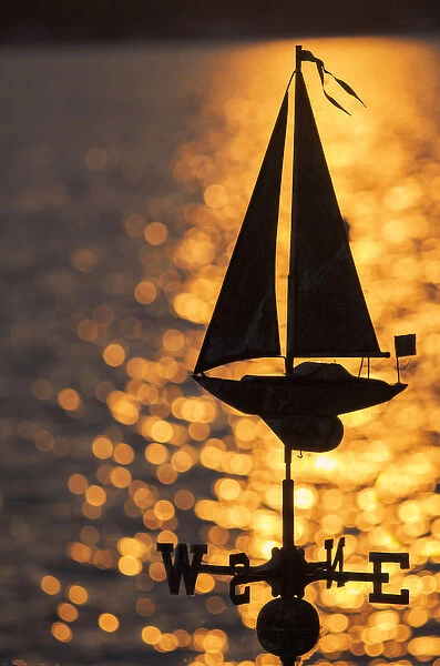 North America, United States, Washington, Kirkland, sailboat weathervane and sparkling